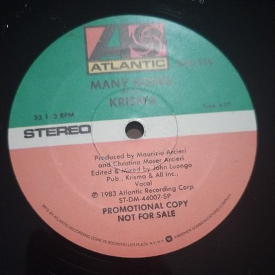 KRISMA - Many Kisses/Water, PROMO Vinyl 12'' Factory Sealed