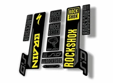 Rock Shox SID Brain 2018 Mountain Bike Cycling Decal Sticker Adhesiv Gray Yellow