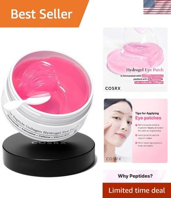 Pink Peptides Collagen Hydrogel Eye Patch for Puffy Eyes, Dark Circles & Fine...