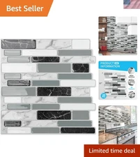 Transform Your Space with 20-Sheet Peel and Stick Marble Grey Backsplash Tiles