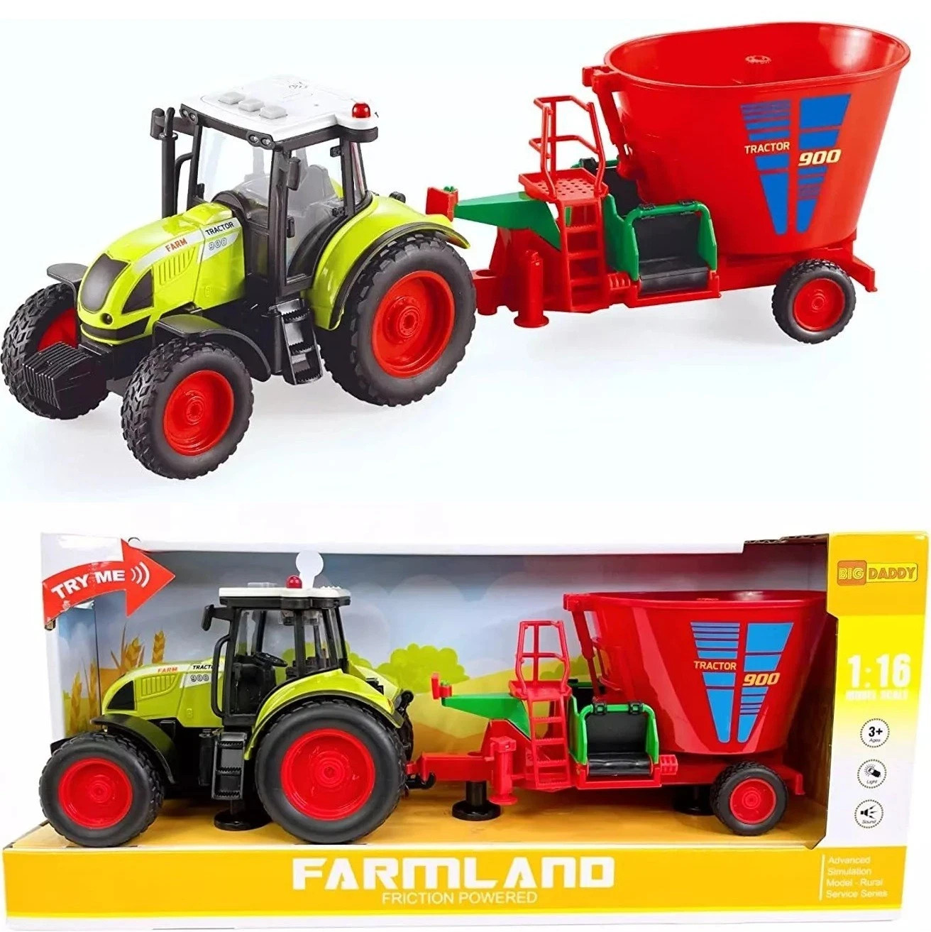 Farm Tractor Truck Toy Seed Feeder Educational Lights & Sounds By Big Daddy