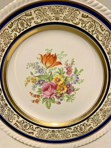 Vintage Old English Johnson Brothers Plate, Cobalt Blue & Gold Gil - Picture 2 of 7