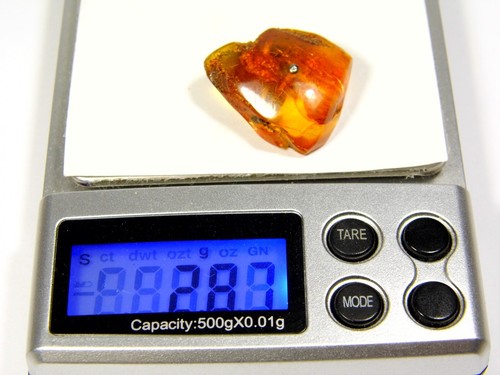 Vintage Baltic Amber Cufflink Cognac Brown Transparent Old Natural Stone 6171 - Picture 12 of 12