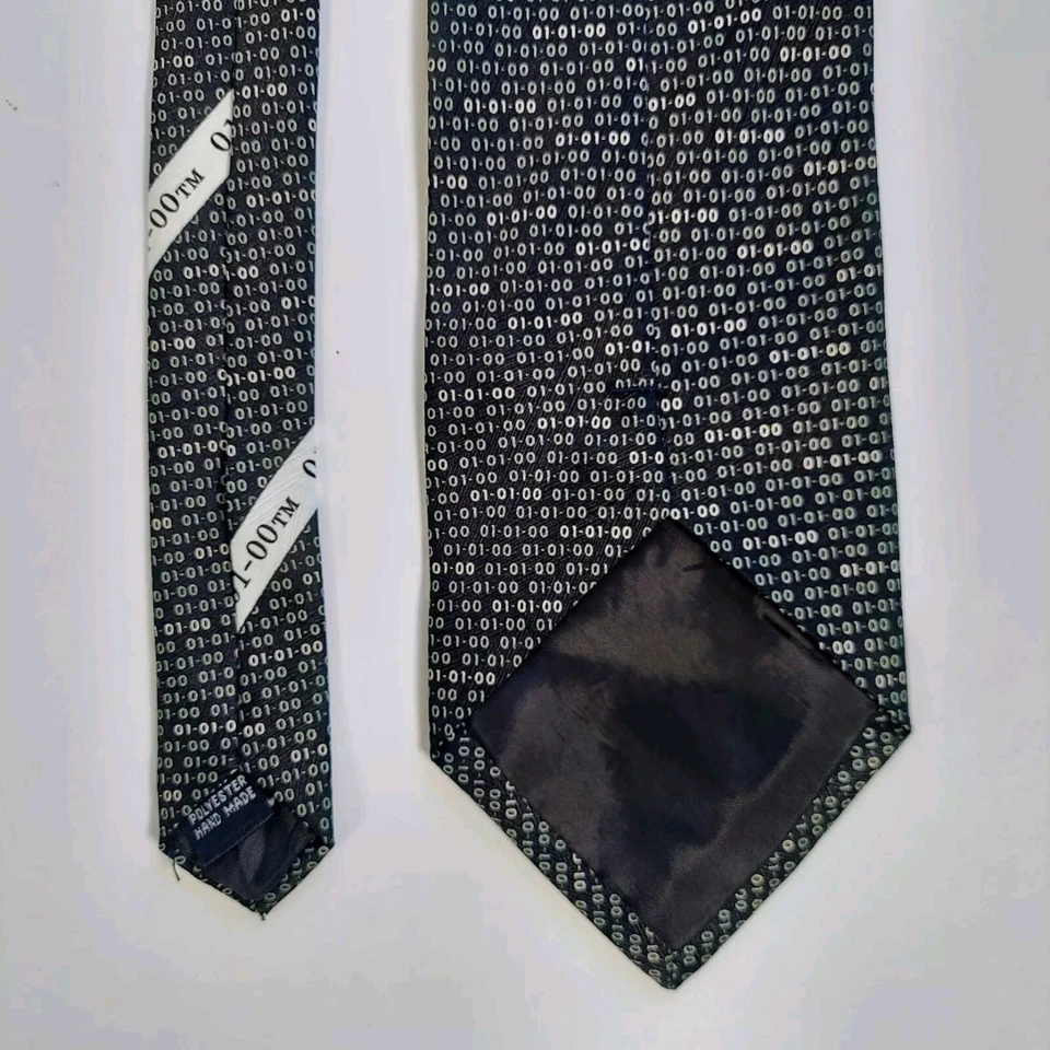 Corbata para hombre Mark of the Millennium negra 01-01-00 Y2K vintage Foto 2 de 4