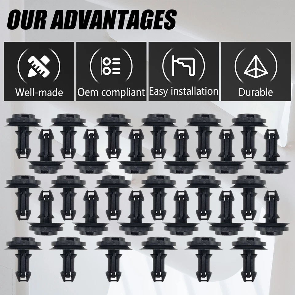 30X Clips de parachoques delantero con cenefa deflectora de presa de aire para Chevy Silverado 1500 2500 Foto 4 de 4