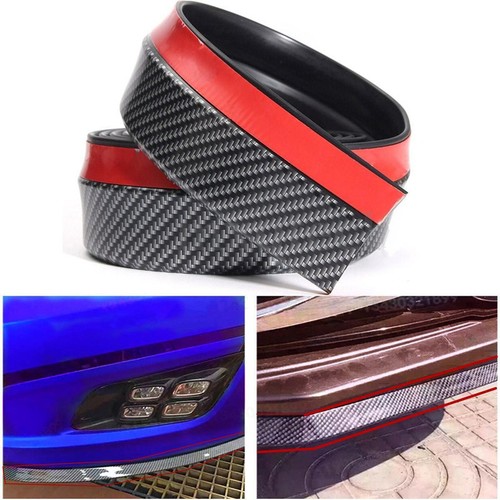 Universal Car PU Carbon Fiber Styling Front Bumper Lip Splitter Valance Chin YG - Picture 5 of 10