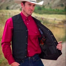 NEW Wyoming Traders Texas Concealed Carry Vest Men’s Sz Medium Black Denim NWT