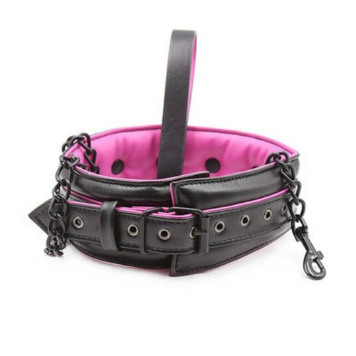 Leather Collar with Lead Detachable Pulling Chain Leash Adult Couples Bondage - Picture 5 of 5