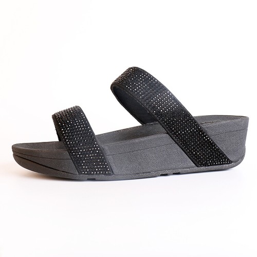 Zapatillas de verano de cuero Fitflop para mujer sandalias de diamantes rotos zapatos de playa para mulas - Imagen 10 de 23