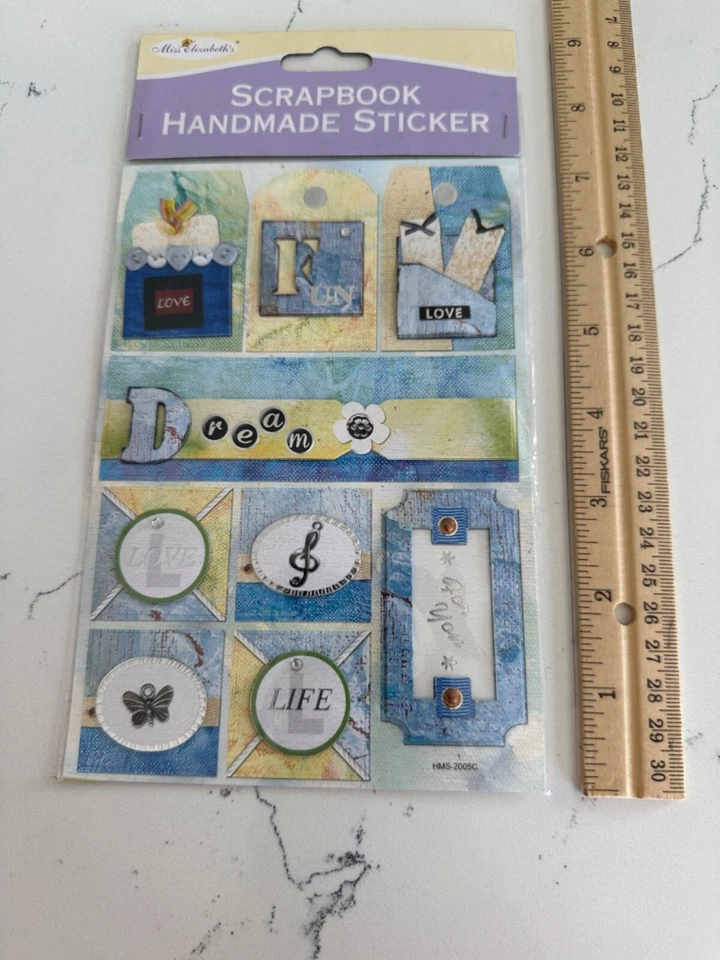 Álbum de recortes de Miss Elizabeth pegatinas hechas a mano 3 dimensiones amor diversión sueños artesanía Foto 3 de 4