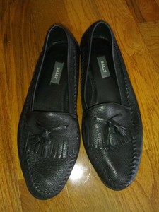 black soft leather loafers mens