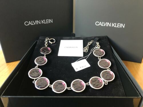 Collier Calvin Klein KJANVN020100, laiton argenté, verre violet amithyste de Murano - Photo 1/7