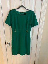 Tahari Arthur S. Levine Women's Green Sheath Dress Size 8