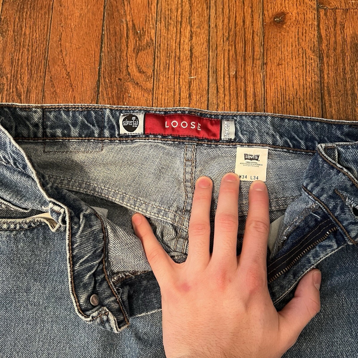 VTG Levis Silvertab Jeans Men 34x34 Blue Baggy Fit Loose