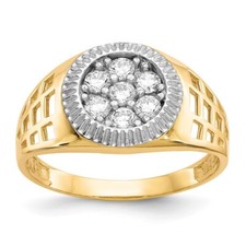 10k Yellow Gold Cubic Zirconia Engagement Ring Size 10