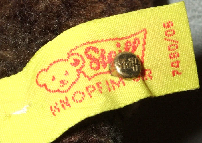 Steiff - Eule Miniatur mit gelb Fahne und Knopf - 7 cm - Rar in diesem Zustand - Bild 2 von 3