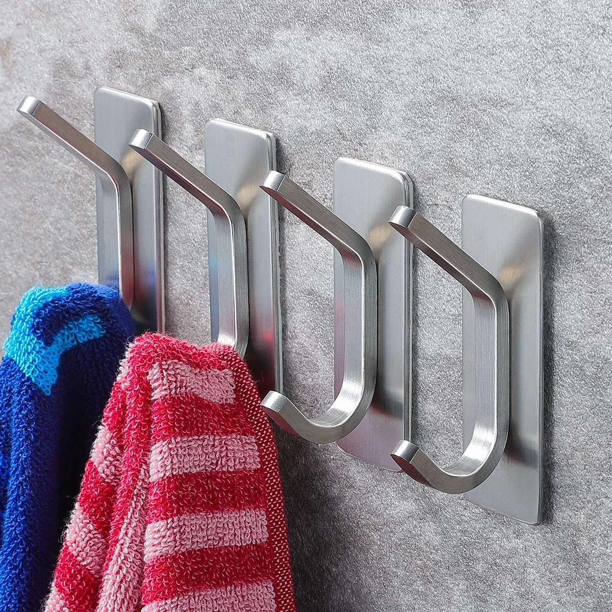 Towel Hook/Adhesive Hooks - Wall Hooks for Coat/Robe/Towels Stick on  Bathroom/Ki