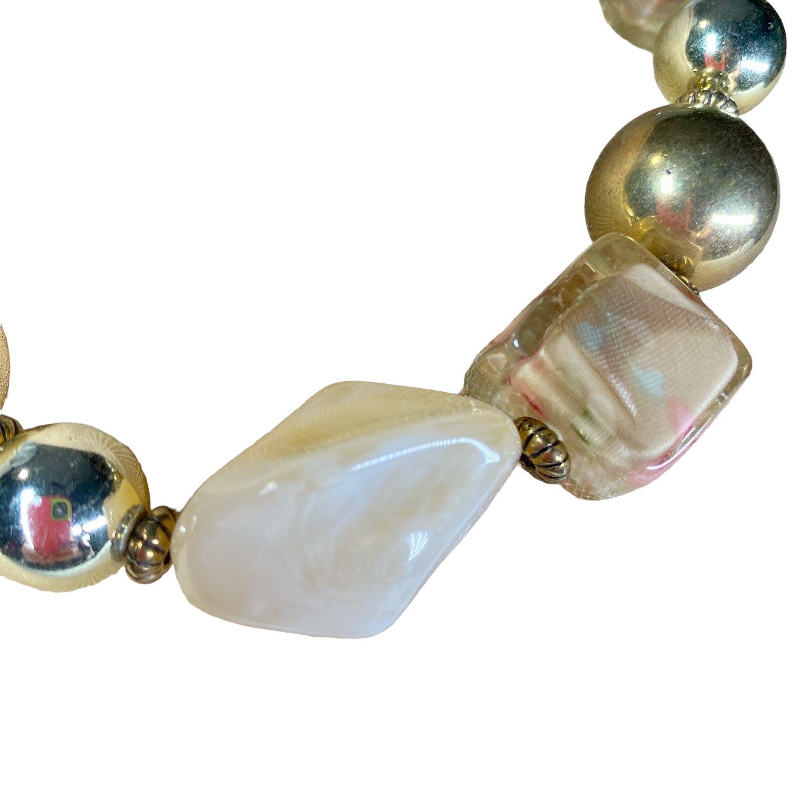 Unique Beaded Chunky Acrylic Cube Statement Neckl… - image 2