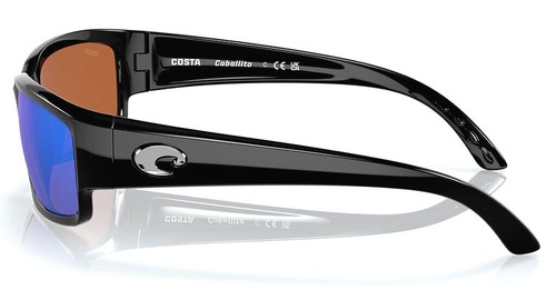 New Costa Dal Mar CABALLITO Sunglasses | Black / 580P Polar Green Mirror Lens - Picture 4 of 7