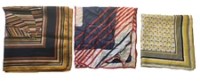 LOT OF 3 VINTAGE PAOLI  ITALY JAPAN MOD SQUARE WOMEN'S NECK SCARF