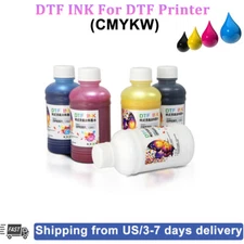 ACHI CYMKW 250ml DTF INK For Epson A3 DTF Heat Transfer T-Shirt Printer US Ship