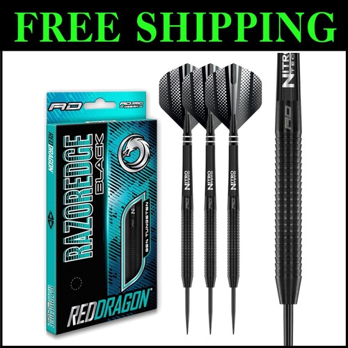 Razor Edge Black 85% Tungsten Darts with Aggressive Grip - Sizes 20g to 28g