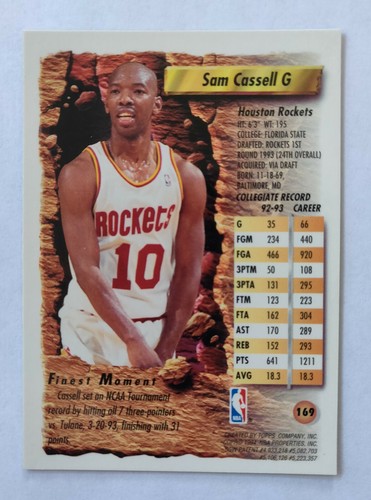 Sam Cassell 1993-94 Toppd Finest RC #169 - Picture 2 of 8