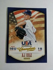 A.J. COLE 2013 PANINI USA BASEBALL CHAMPIONS CARD # 54 C3055