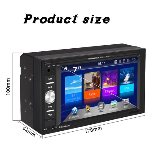 CarPlay Android Auto 7" Double 2 DIN Car Stereo Radio Touch Screen Bluetooth CAM - Picture 10 of 12