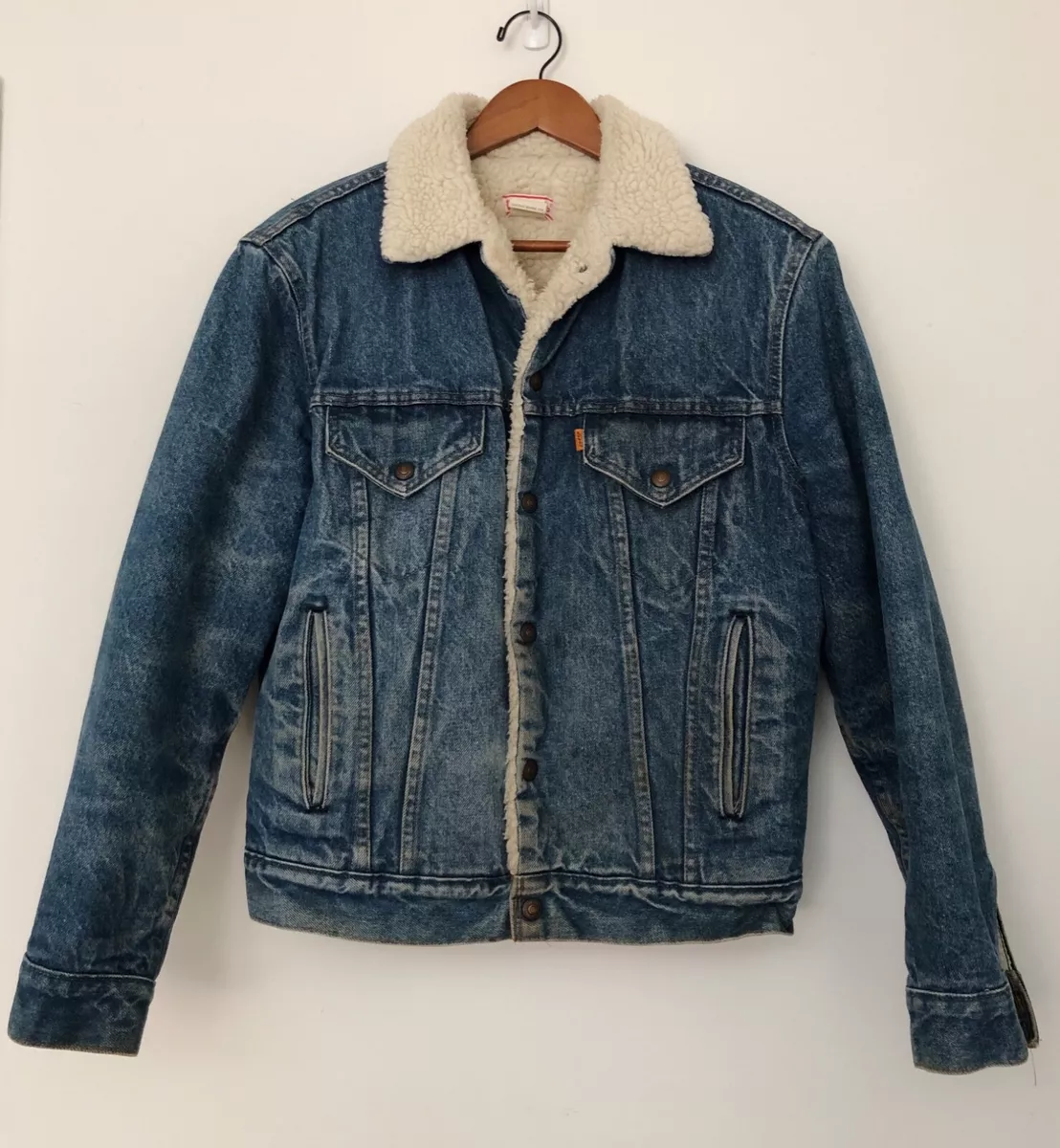 Vintage Levis orange tab Sherpa trucker jacket made in usa