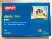 NEW Staples Photo Plus Gloss 4x6 Photo Paper 60 Sheet Box SEALED 