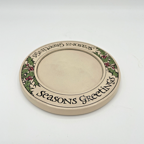 Seasons Greetings Holly Candle Plate by Michael Macone Spooner Creek Designs - Picture 2 of 6