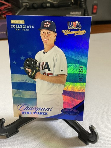2013 USA Baseball Champions Certified National Team Mirror Blue /299 Ryne Stanek - Picture 2 of 15