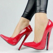 Evening Club Party High Heels Stilettos Shiny Faux Leather Women's Shoes Pumps