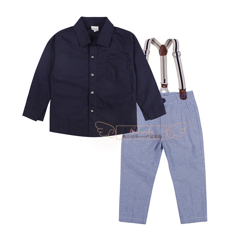 2pcs Baby Boy Striped Short-sleeve Tee and Solid Overalls Set