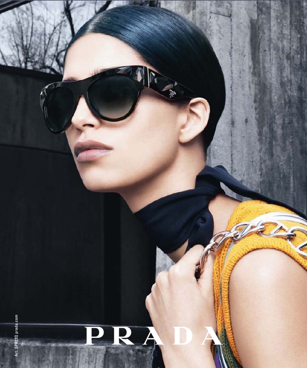 PRADA Voice Black Crystal Embellished Acetate Sunglasses PR