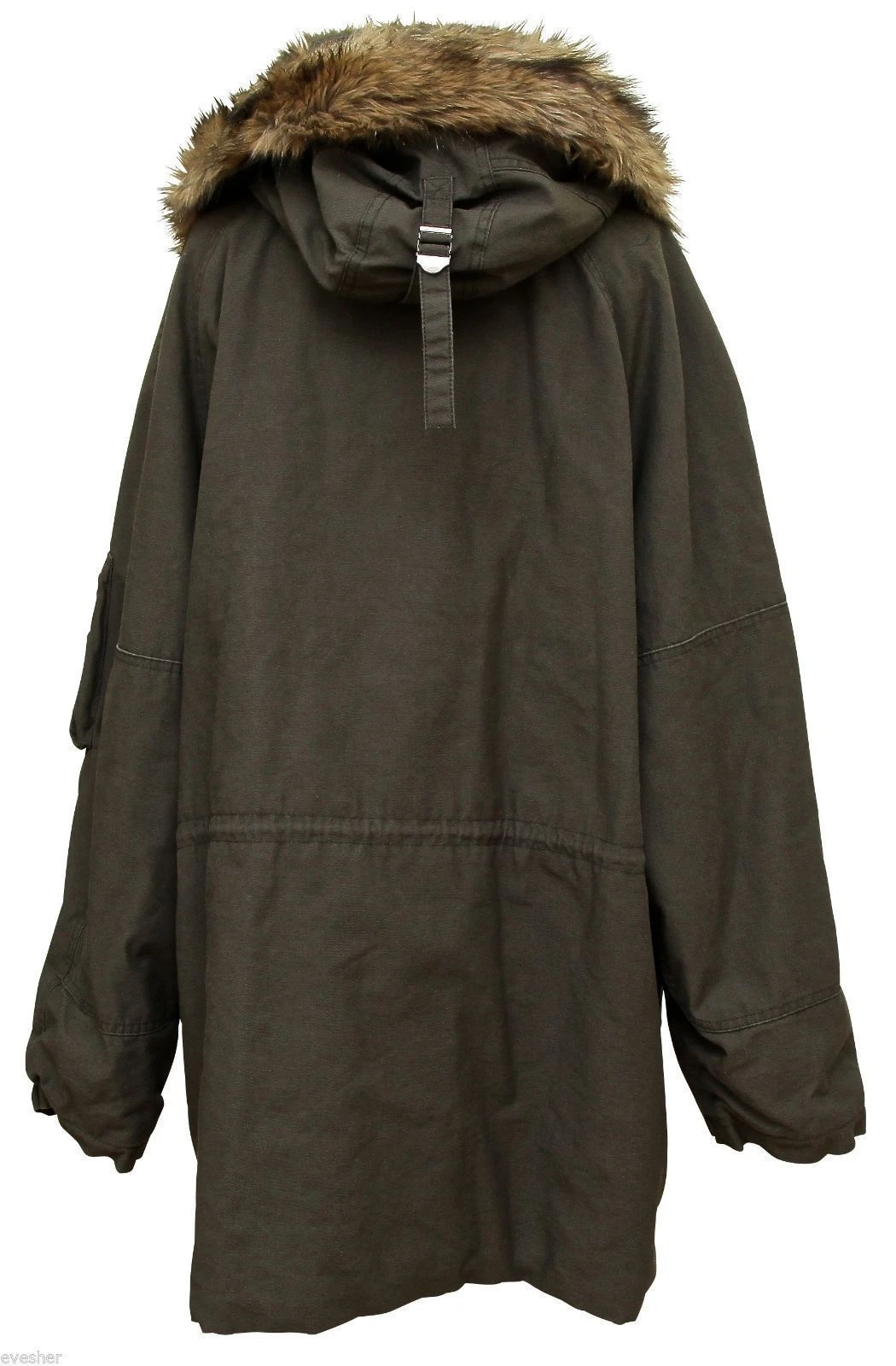 MCQ ALEXANDER MCQUEEN Parka Giacca Cappotto Grigio Verde Esercito con Cappuccio Nuovo con etichette