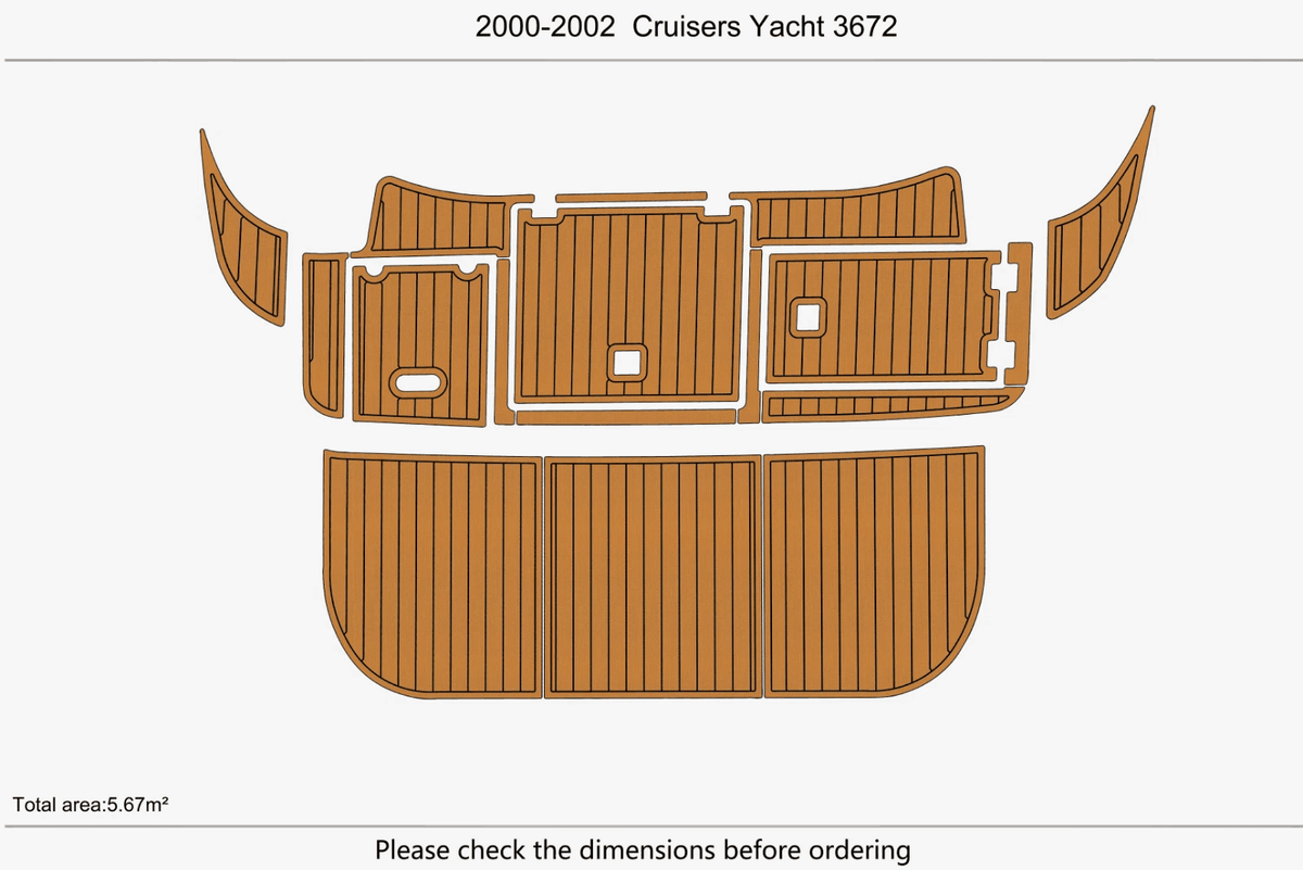 2002 Cruisers Yacht 3672 Cockpit Swim platform EVA Pads Faux Teak