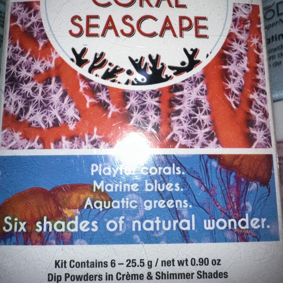 Juego de 6 tonos Pro dip by super Nail Coral Seascape .90 oz Corales Azules y Verdes Foto 3 de 4