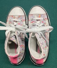 Converse All Star High Top Shoes. Size Junior 1. Color Pink  Purple w/ Unicorns