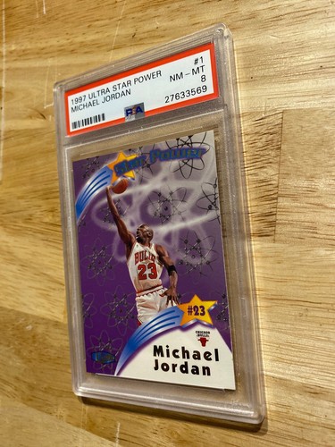 Michael Jordan PSA 8 Ultra Star Power Insert Collector Card Chicago Vintage 1997 - Picture 7 of 12