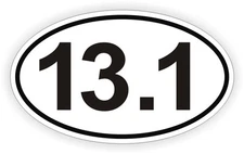 13.1 Half Marathon Vinyl Decal / Bumper Sticker / Label Full 26.2 Window Euro