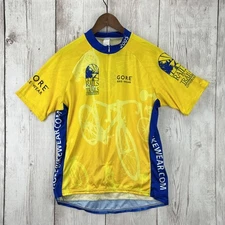 Gore Bike Wear Concurve Cycling Jersey Mens Large Yellow Blue Short Sleeve GC