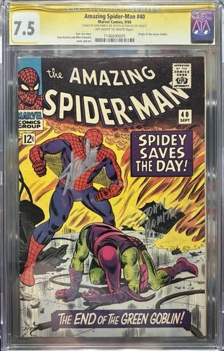 Amazing Spider-Man #40 Cgc 7.5  Signed By Stan Lee & John Romita  Beautiful..!!!