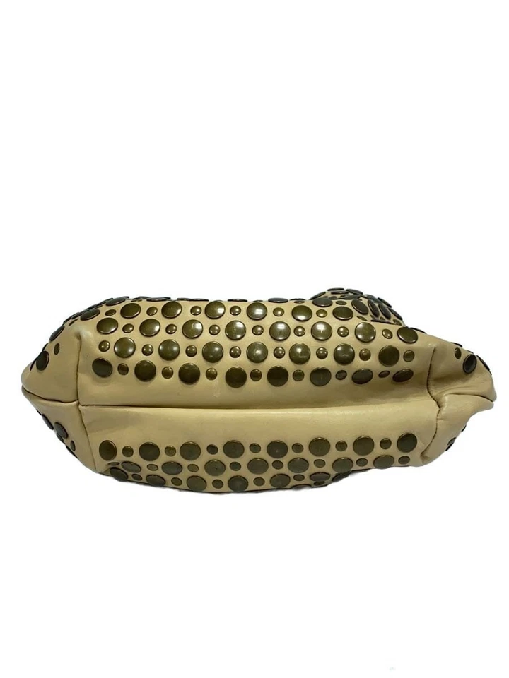 Sonia Rykiel Studded Domino Handbag Tote Bag Leather Beige - Image 3 of 4