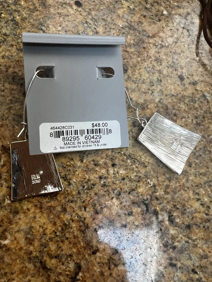 ROBERT LEE MORRIS Soho NUEVO Brn Lthr Juego de Collar/Pendientes Chapados en Plata $133 Foto 4 de 4