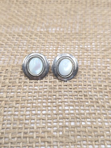 Pendientes vintage de plata de ley con poste perforado - Imagen 1 de 4