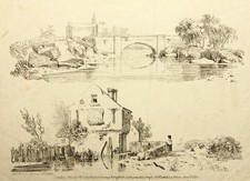 G. HARLEY (1791-1871), Landschafts- u. Architekturdarstellungen, Lith. Romantik