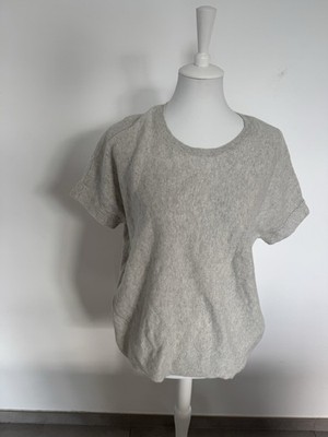The White Company Pullover Kurzärmelig grau Wolle Kaschmir Gr. 38