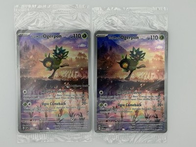 Teal Mask Ogerpon 123 Sealed Pokemon Center Stamp And Regular ETB Promo Set PC